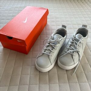 Nike Men’s Course Classic Spikeless Golf Shoes - White Leather Sneakers